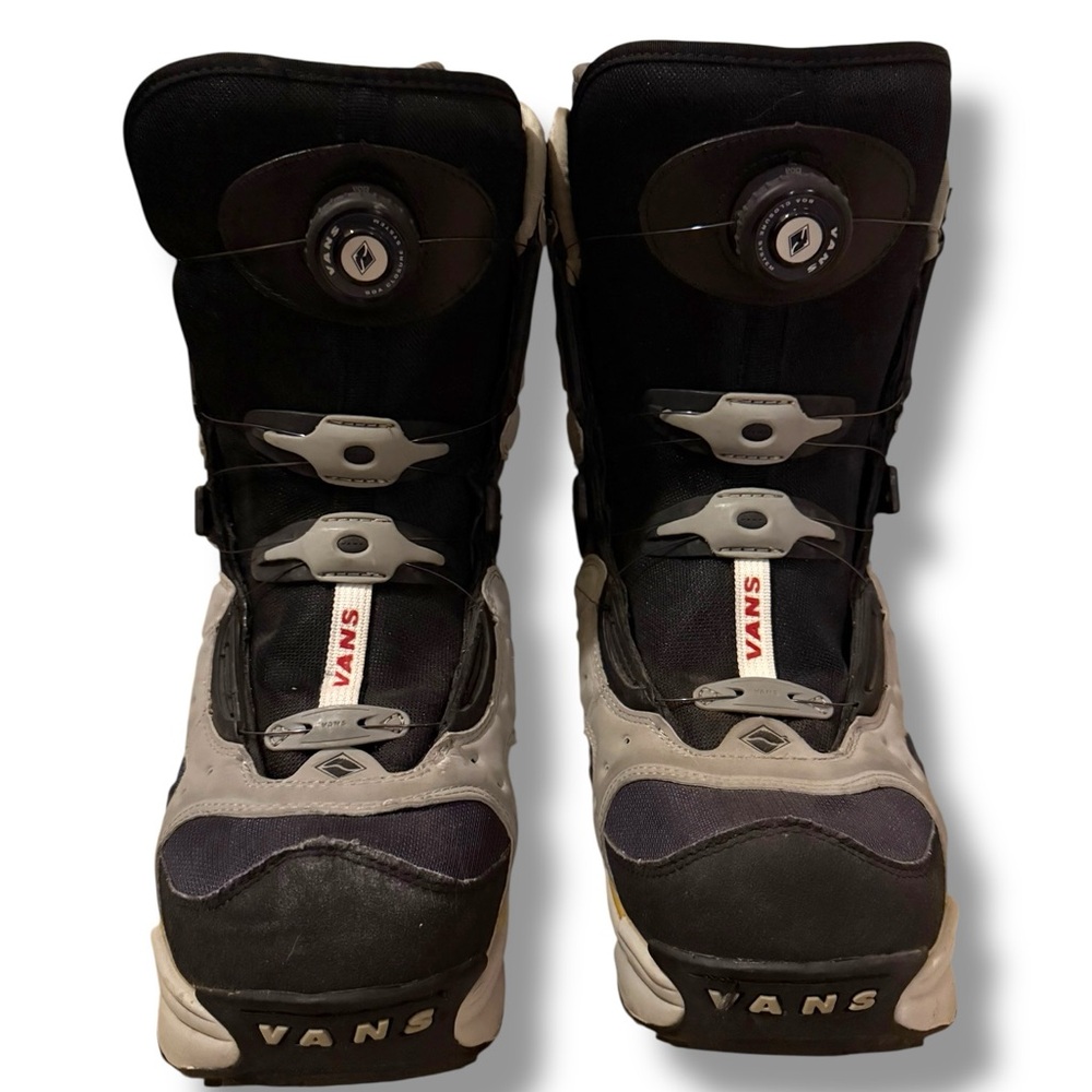 Vans Black and White Snowboard Boots